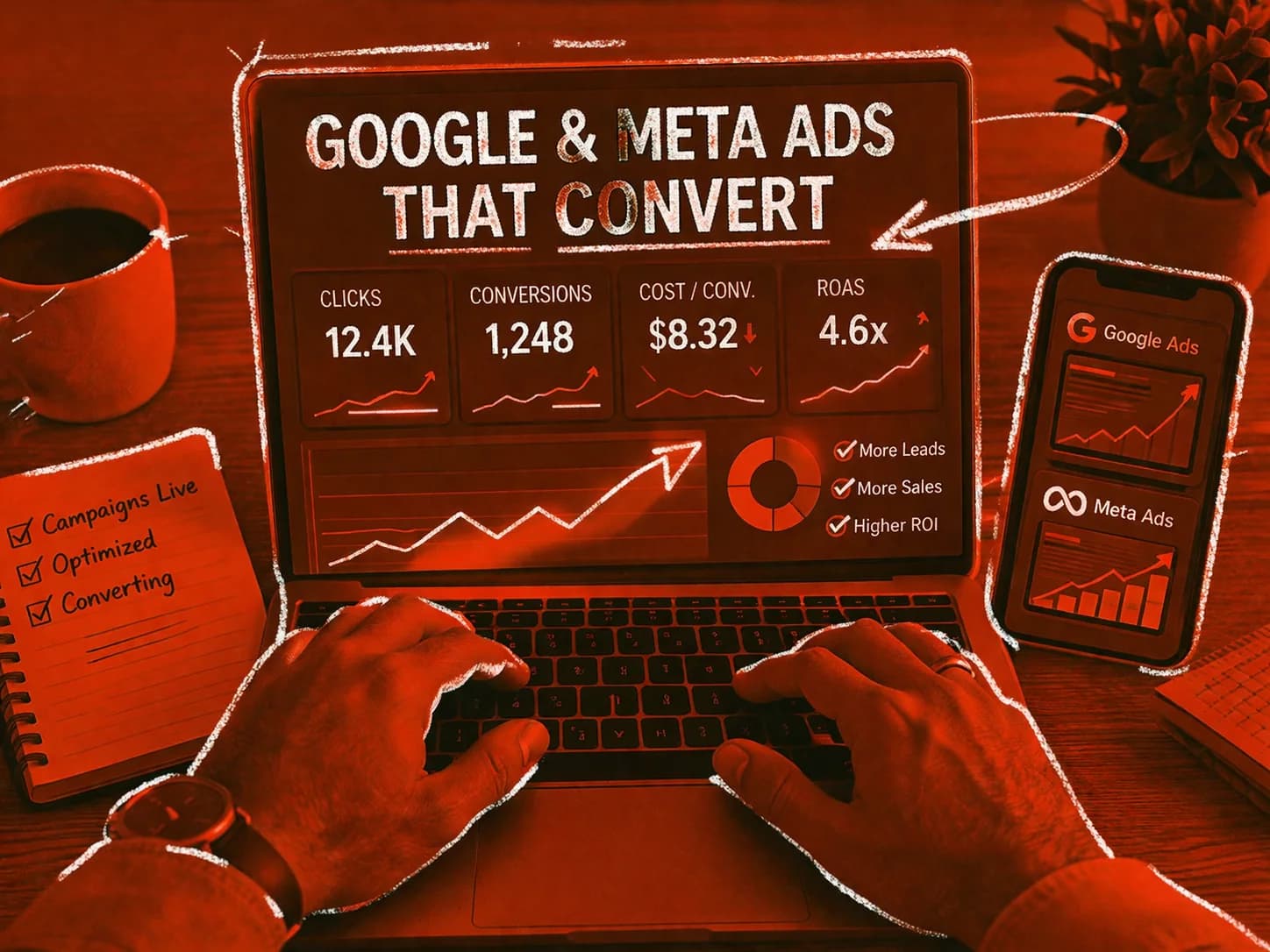Ad targeting and conversion tracking architecture