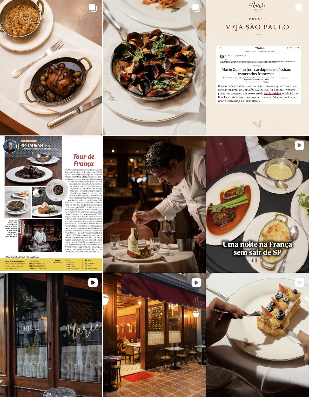 Marie Cuisine Jardins paid media contact sheet